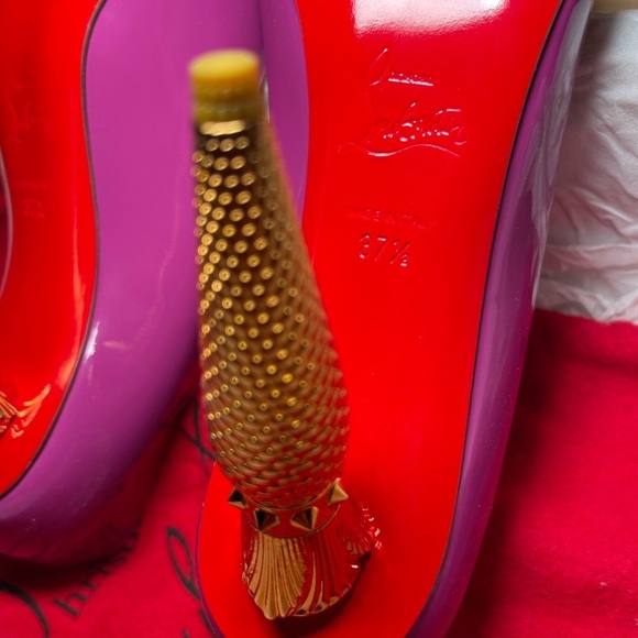 Christian Louboutin lip chick pump 100 patent Kismet Gold EU37.5 - Picture 15 of 15